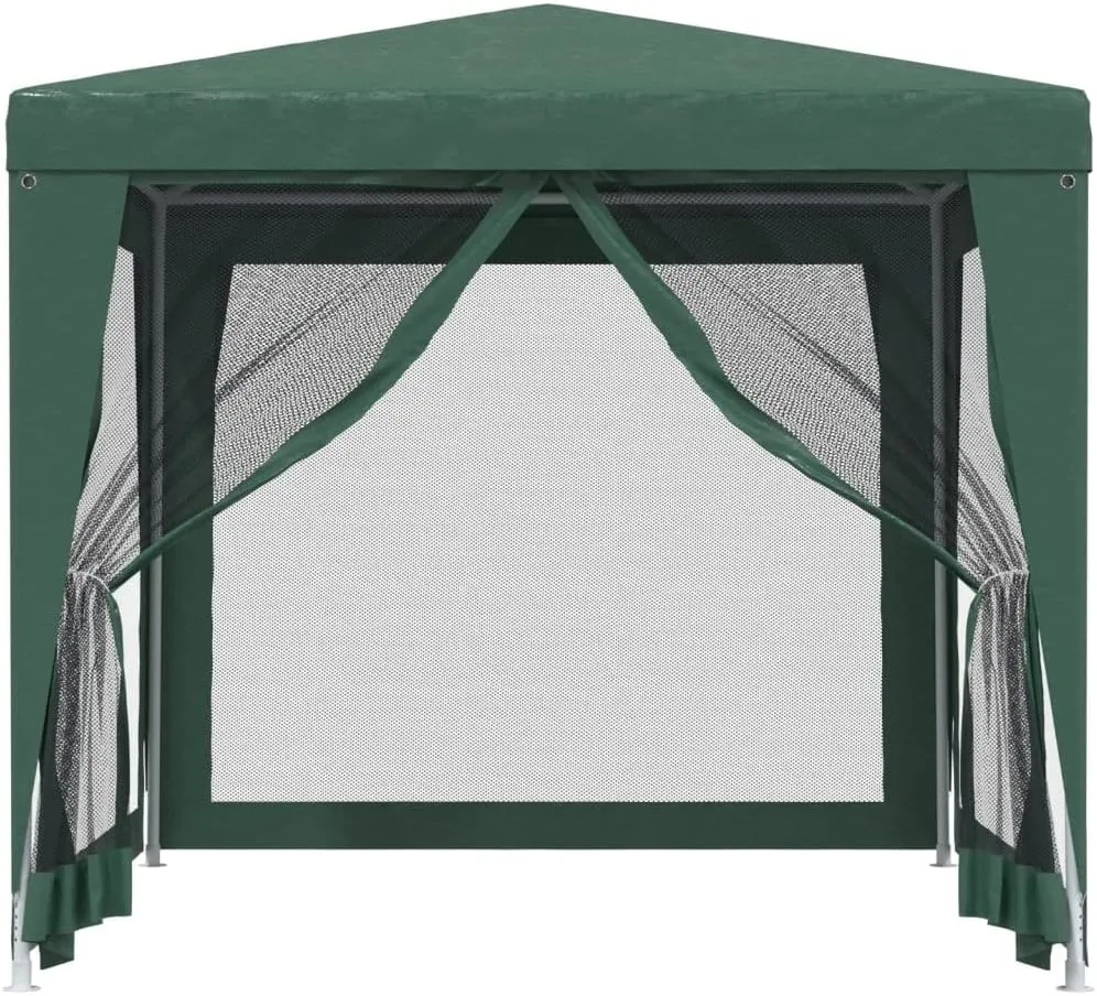 8.2'x8.2' Heavy Duty Gazebo with 4 Mesh Walls Green Outdoor Canopy Tent for Parties Patio Backyard Sun Protection and Insect Screening