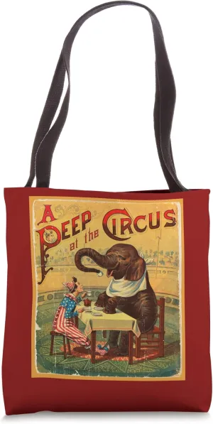 A Peep At The Circus Elephant Big Tent Clown Stage Tote Bag