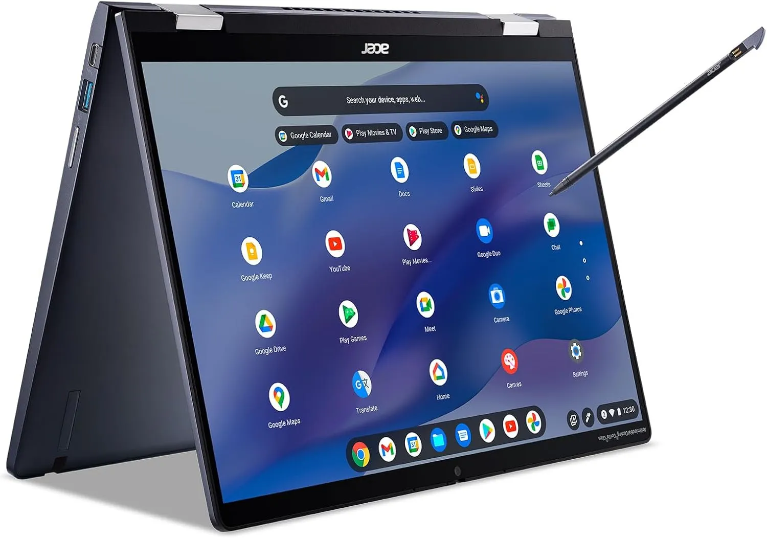 acer Chromebook Spin 714 CP714-1WN-53M9 Laptop Intel Evo Intel Core i5-1235U 14" 1920x1200 IPS Touch Display 8GB LPDDR4X 256GB SSD Wi-Fi 6E FHD MIPI Webcam Backlit Keyboard Chrome OS