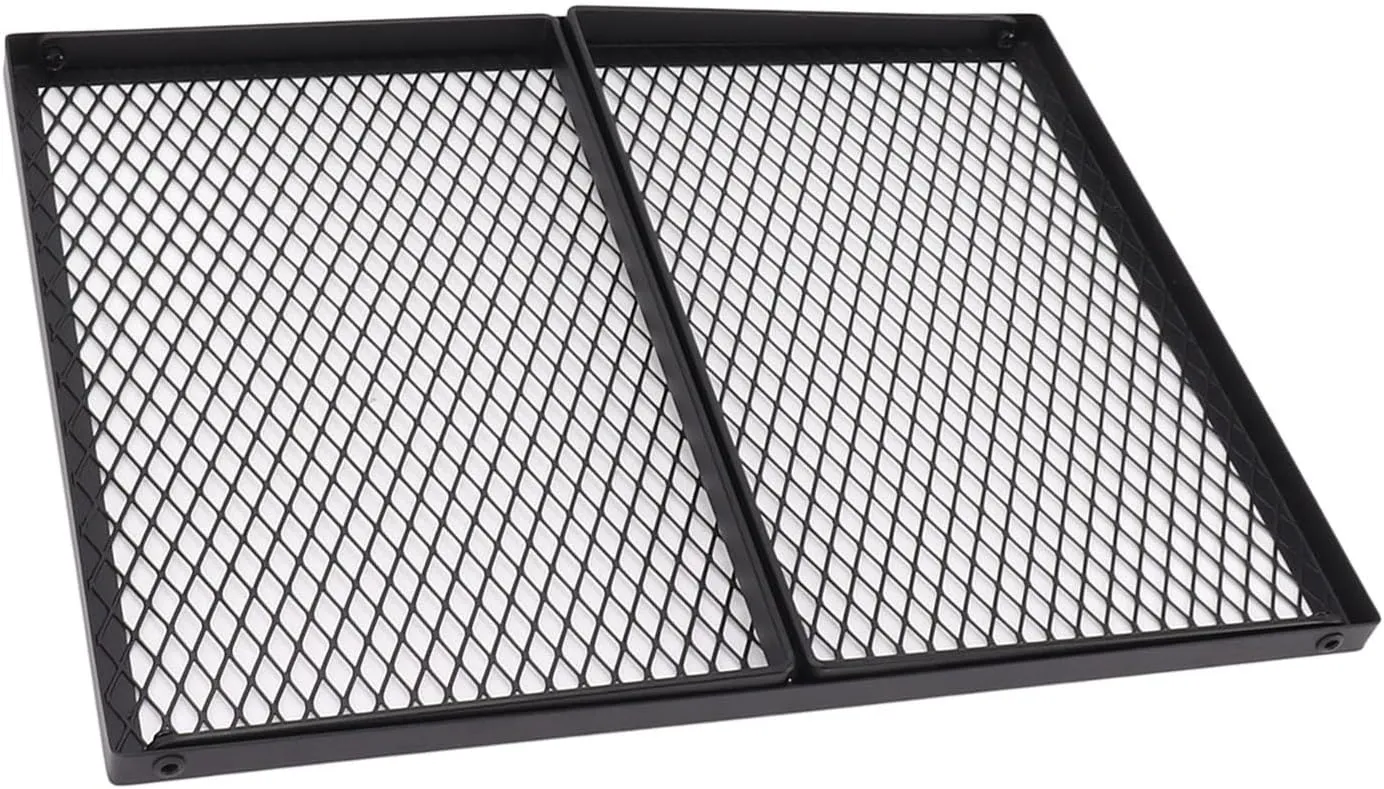 Acouto Duty Folding Grill with High Temperature Paint - Portable Outdoor BBQ for Camping, Picnics & Backyard Cooking (40 X 30cm With Fork)