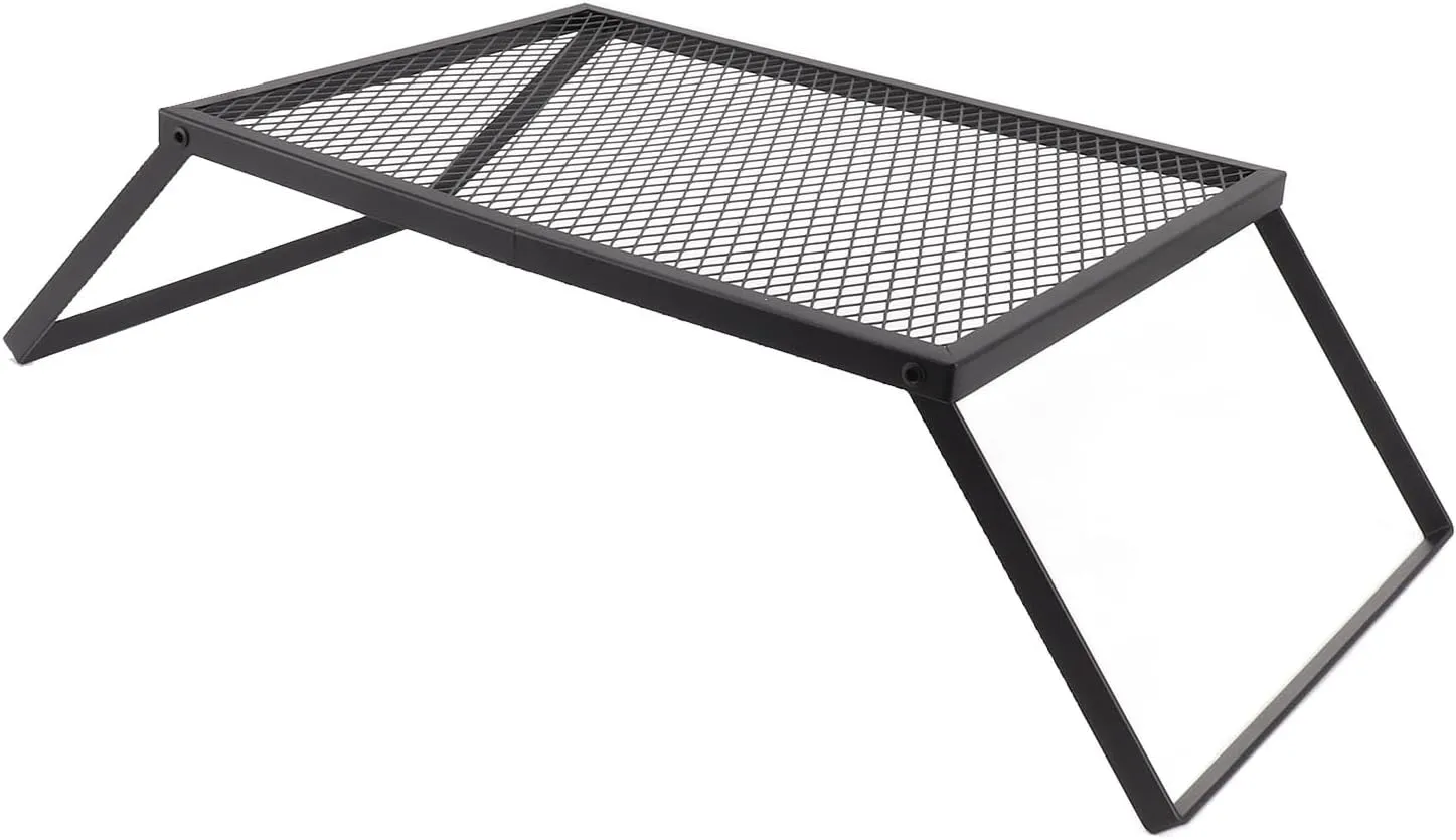 Acouto Duty Folding Grill with High Temperature Paint - Portable Outdoor BBQ for Camping, Picnics & Backyard Cooking (40 X 30cm With Fork)