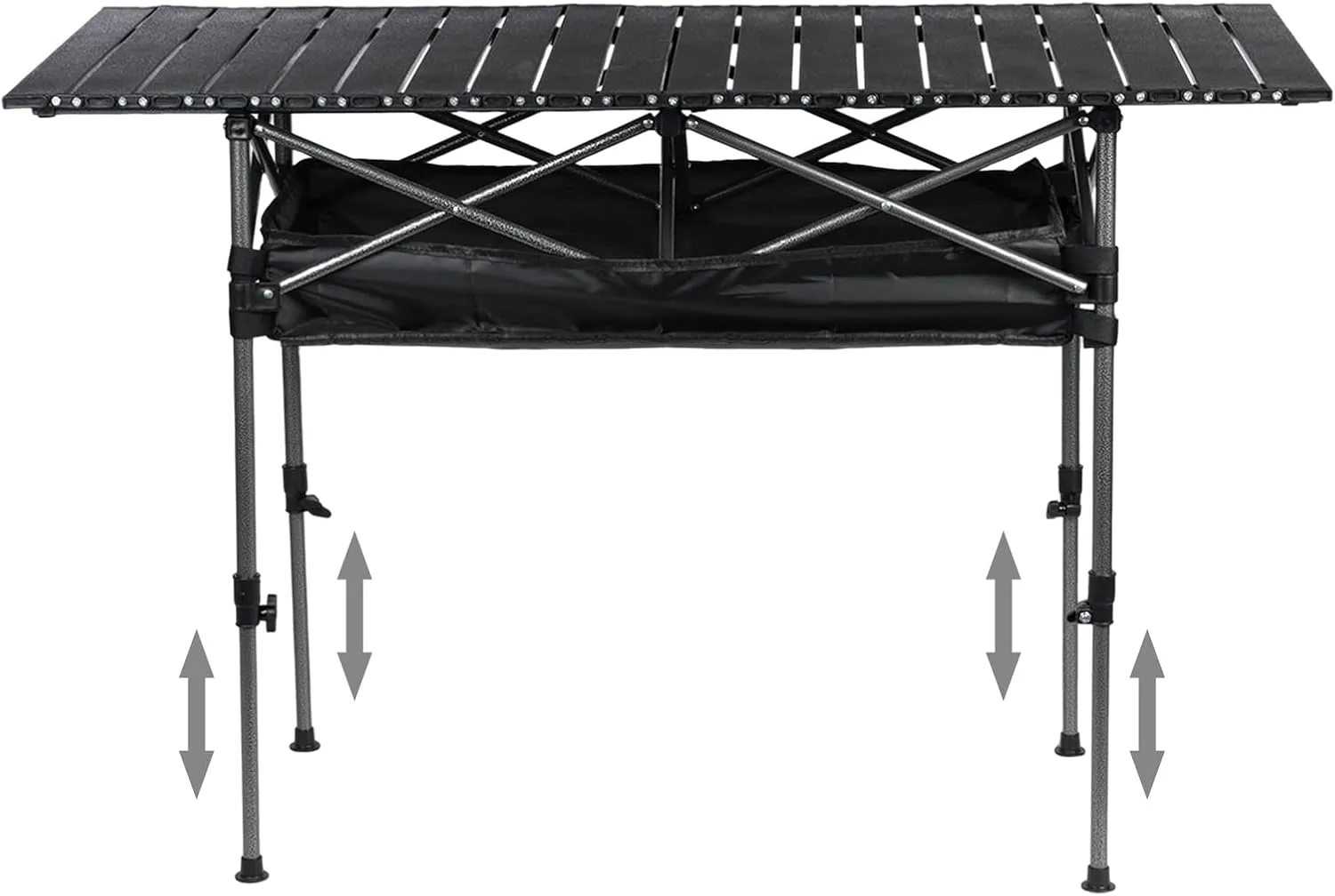 Adjustable Height (20"-31.5") Camping Table, Outdoor Folding Portable Picnic Camping Table with Storage Organizer and Carrying Bag (47.24"x21.65") 120cm