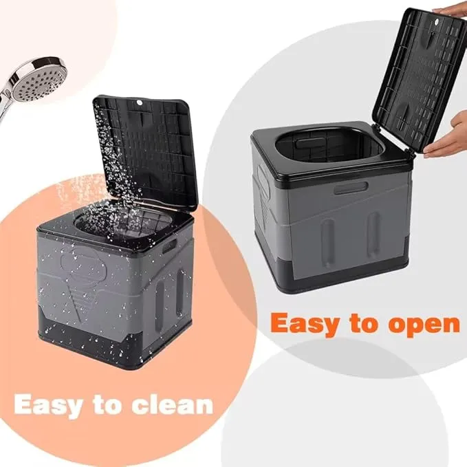 Adult Portable Toilet, Outdoor Camping Portable Toilet, Foldable Travel Toilet with Cover, Suitable for Hiking/Long-Distance Travel