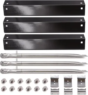 Adviace Grill Parts Kit Compatible with Chargriller 5050 3001 5650 3072 5072 3030 3008 5252 3000 4000 4208 Grill Replacement Parts, Flame Shields, Burner Pipes, Burner Tube/Flare Up Shield Support Kit