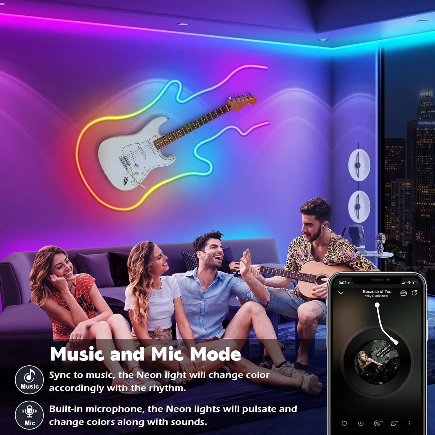 AILBTON 50FT Led Neon Rope Lights Control with App/Remote,Flexible Led Rope Light,Multiple Modes,IP65 Outdoor RGB Lights,Music Sync Gaming Led Neon Strip Light for (50FT)