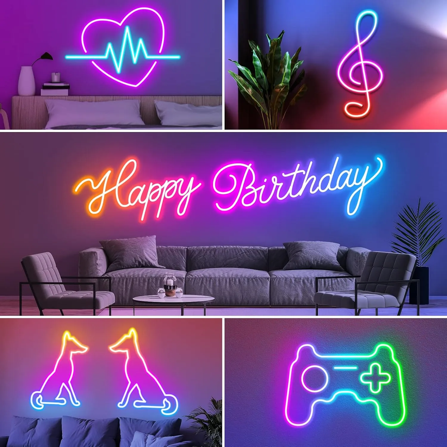 AILBTON 50FT Led Neon Rope Lights Control with App/Remote,Flexible Led Rope Light,Multiple Modes,IP65 Outdoor RGB Lights,Music Sync Gaming Led Neon Strip Light for (50FT)