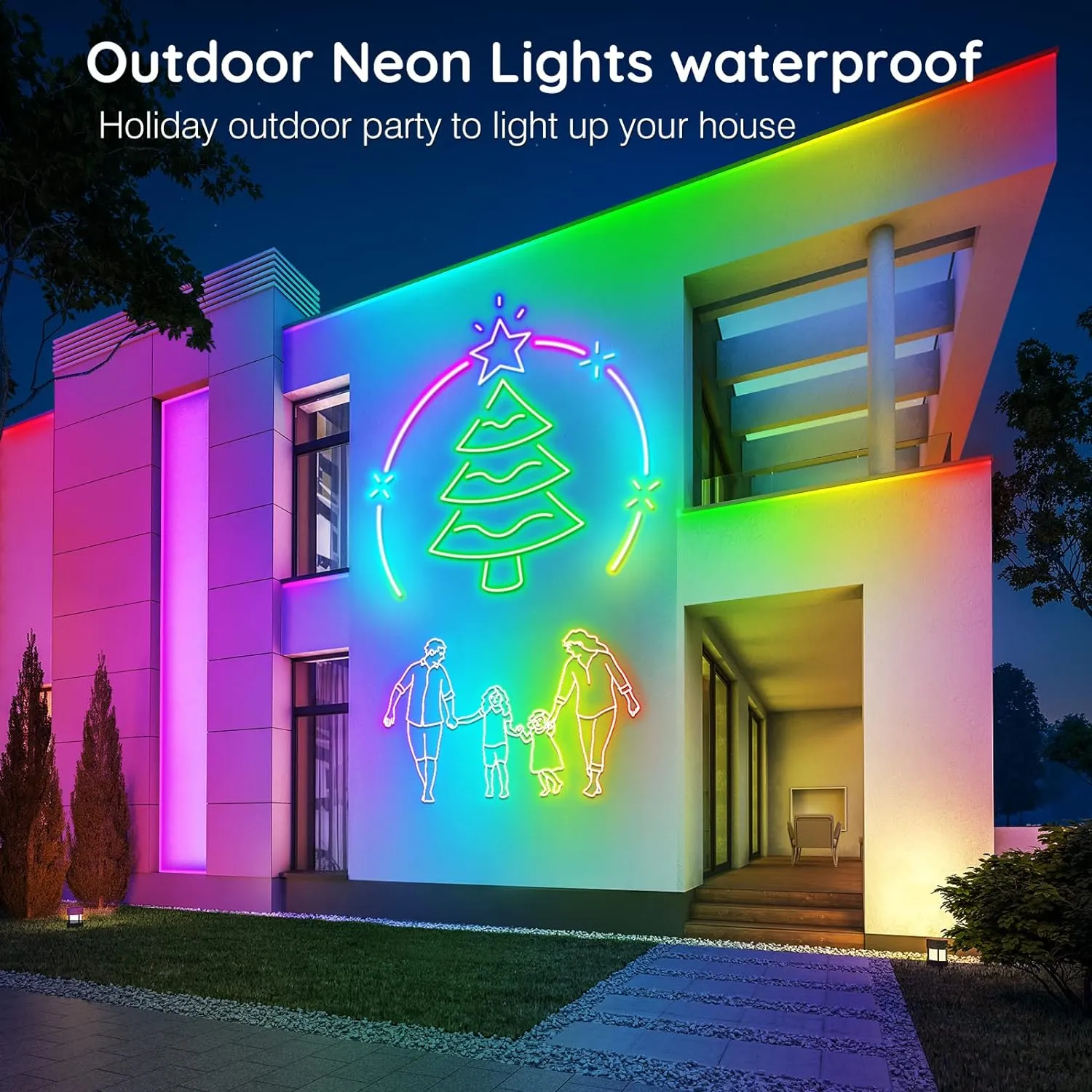 AILBTON 50FT Led Neon Rope Lights Control with App/Remote,Flexible Led Rope Light,Multiple Modes,IP65 Outdoor RGB Lights,Music Sync Gaming Led Neon Strip Light for (50FT)