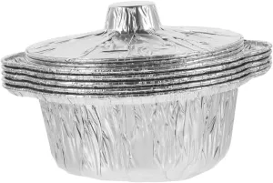 Alipis 5Sets Multi Use Aluminum Foil Pots with Lids for Outdoor Camping Picnics and Baking Each Space Saving Design for and Versatile Cooking
