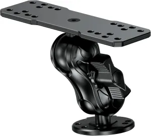 Aluminum Alloy Fish Finder Mount with C Size 1.5'' Ball Rectangle Plate & Round Base, 3.5'' Short Arm Marine Electronic Mount Compatible with Garmin, Lowrance, Humminbird, Raymarine and More