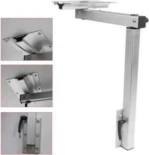 Aluminum Alloy Movable Table Leg 360° Rotation Adjustment Height Disassembly Suitable for Camping RV (Silver)