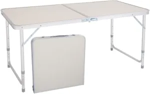 Aluminum Folding Table, 4Ft Adjustable Height Lightweight Portable Camping Table for Picnic Beach Outdoor Indoor, 47.2" x 23.6" x 21.7" (M)