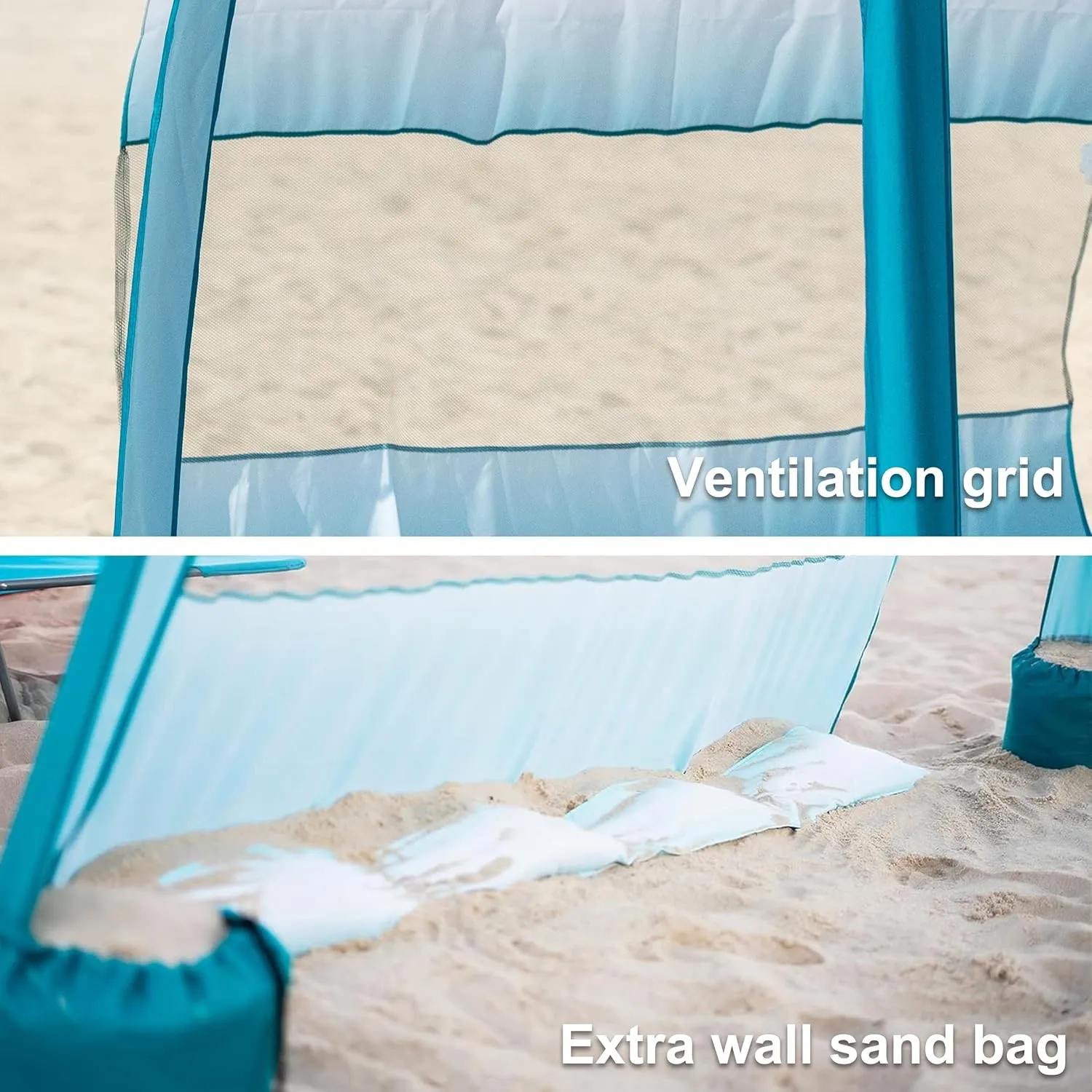 AMMSUN Beach Cabana Sidewall, Additional Privacy Sunwall for AMMSUN 6.2'×6.2' Beach Cabana, Easy Set Up and Take Down