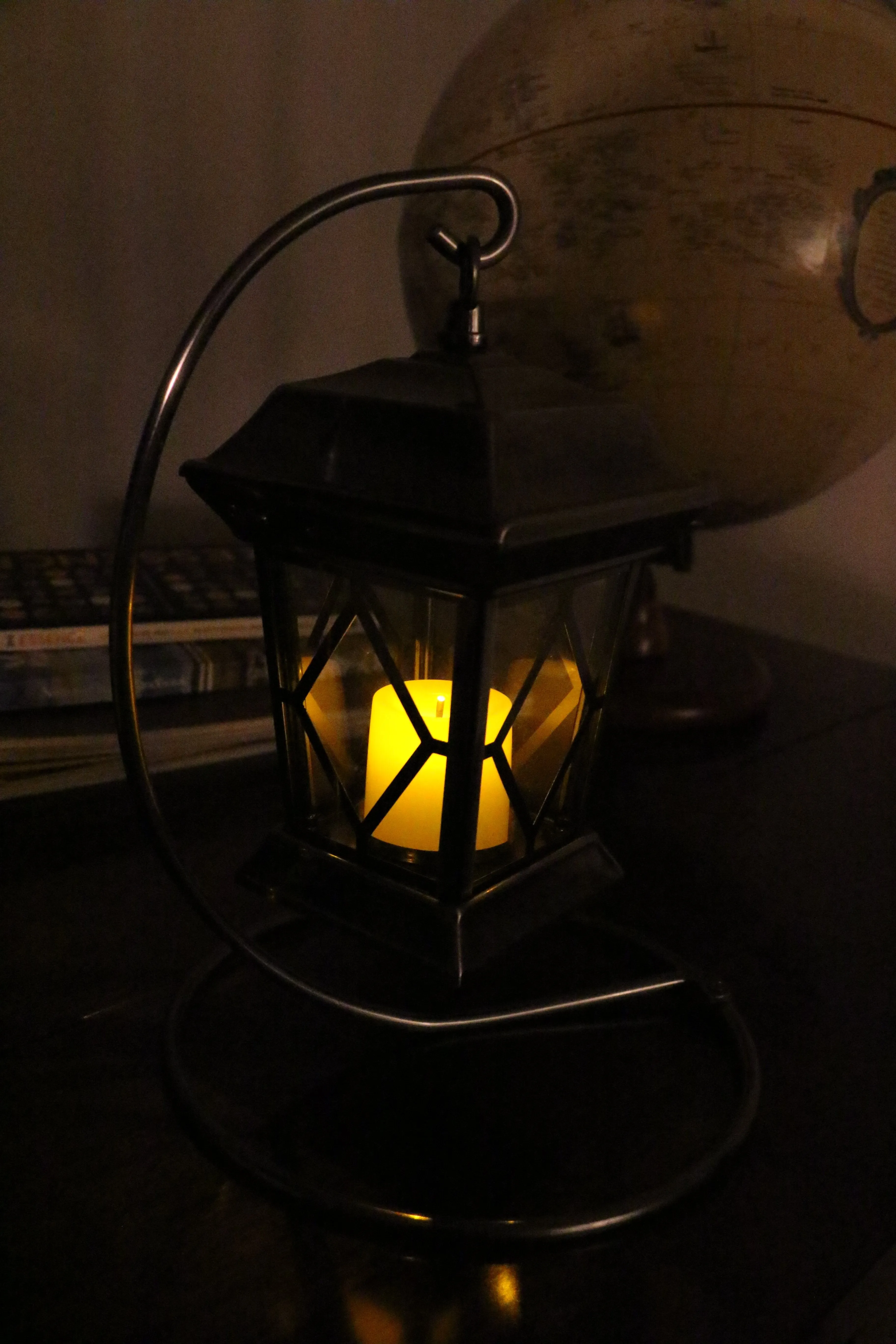 Antique Silver Ornate Battery Operated Lantern