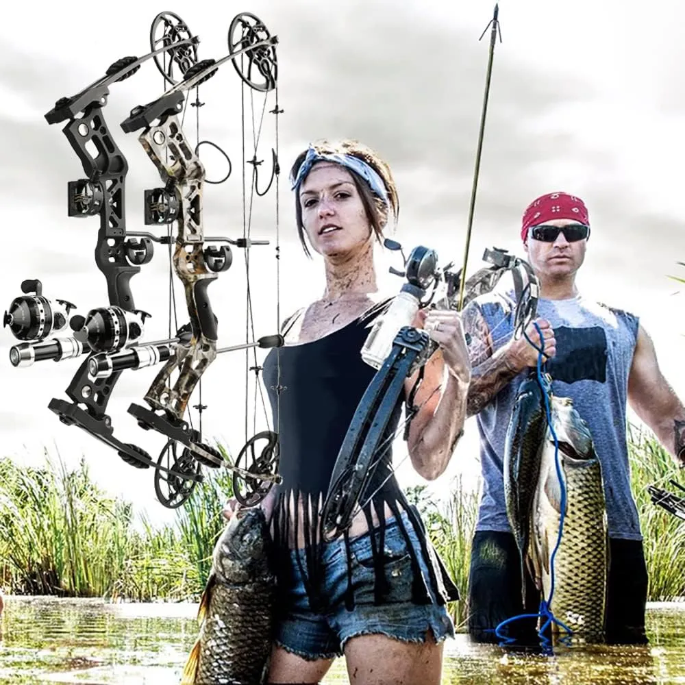 Archery Bowfishing Compound Bow Kit RTH 30-70 LBS Draw Length 23.5"-31", IBO 325FPS, Target Shooting Bow with Accessories for Bowfishing Archery Hunting