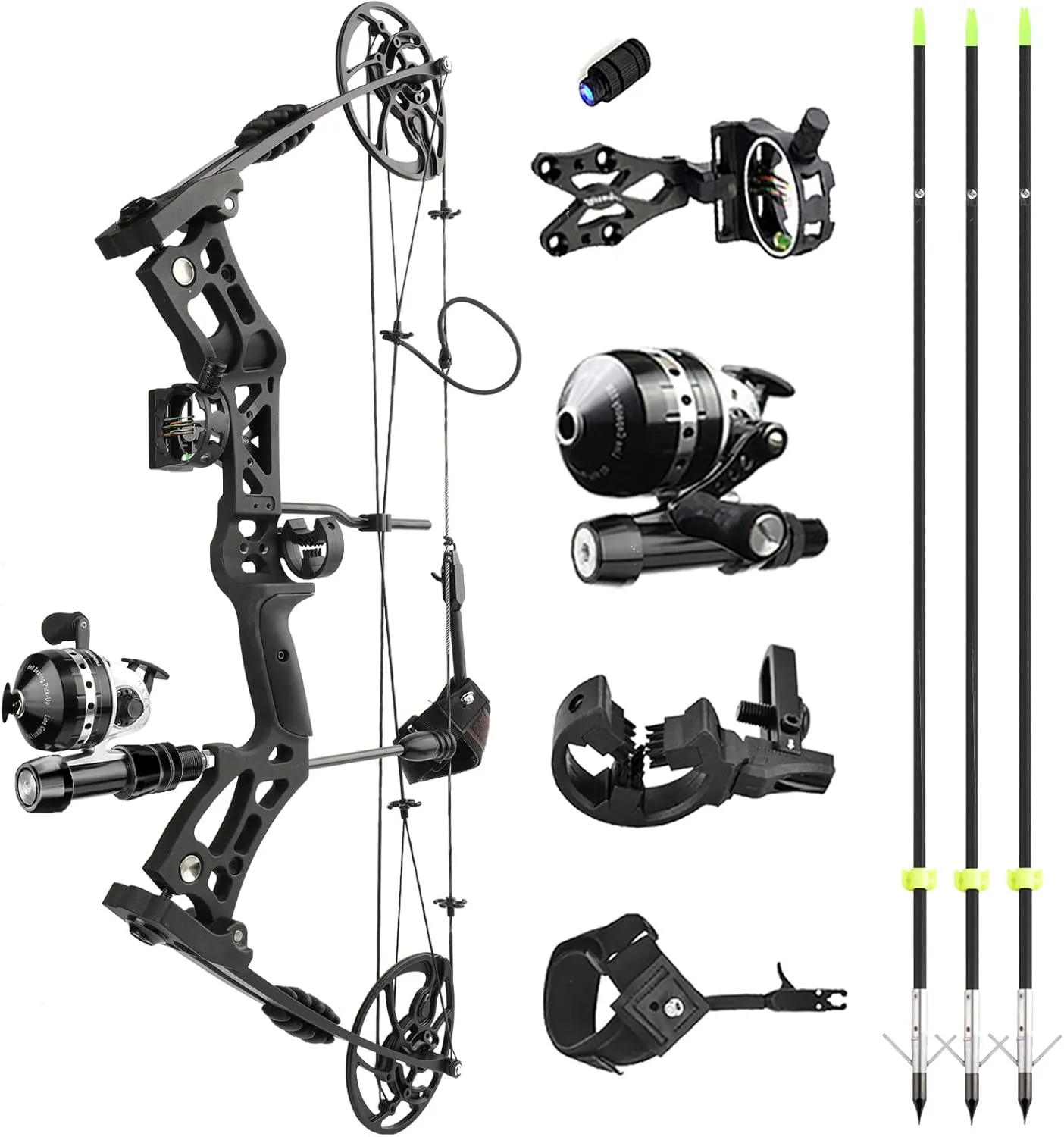 Archery Bowfishing Compound Bow Kit RTH 30-70 LBS Draw Length 23.5"-31", IBO 325FPS, Target Shooting Bow with Accessories for Bowfishing Archery Hunting