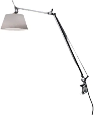 Artemide Tolomeo 75W E26 Silver Fiber Shade Aluminum Table Lamp with Clamp