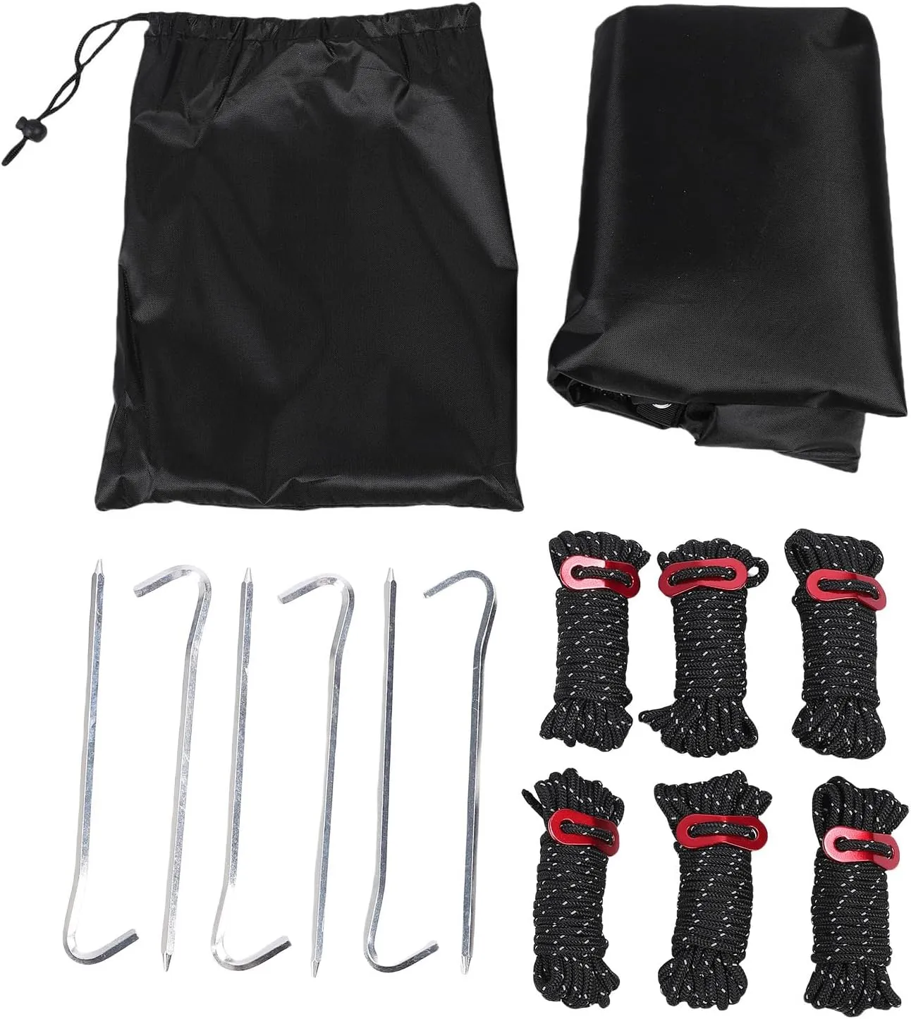 Asixxsix Rain Proof Tent Tarp, Tarp for Outdoor, Lightweight with Ground Nails and Wind Proof Ropes, Sun and Rain Protection Camping Awning, for Camping, Picnics, Family Gatherings