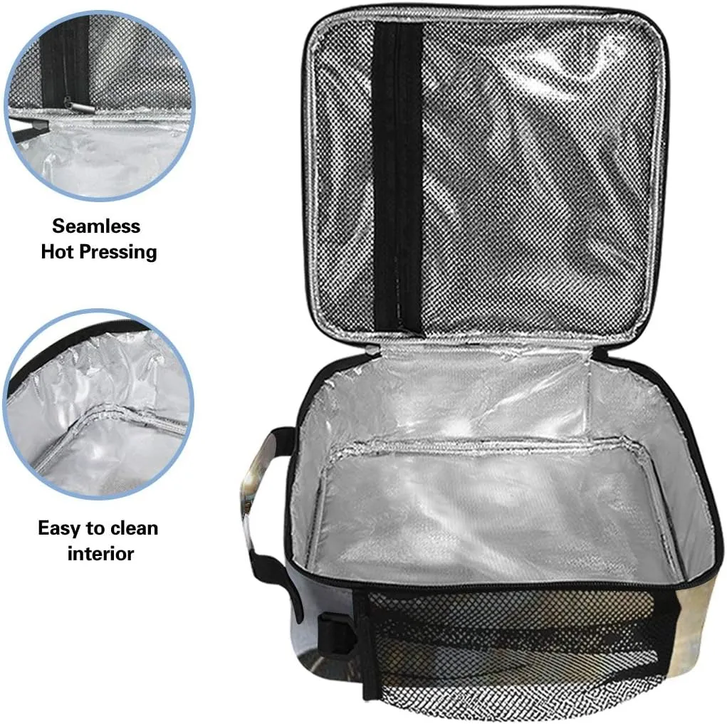 AUUXVA Lunch Box Bag - Steam Train, Canvas, 10.5"(H)x3.5"(W)x9.5"(L), For 3-Years and Up