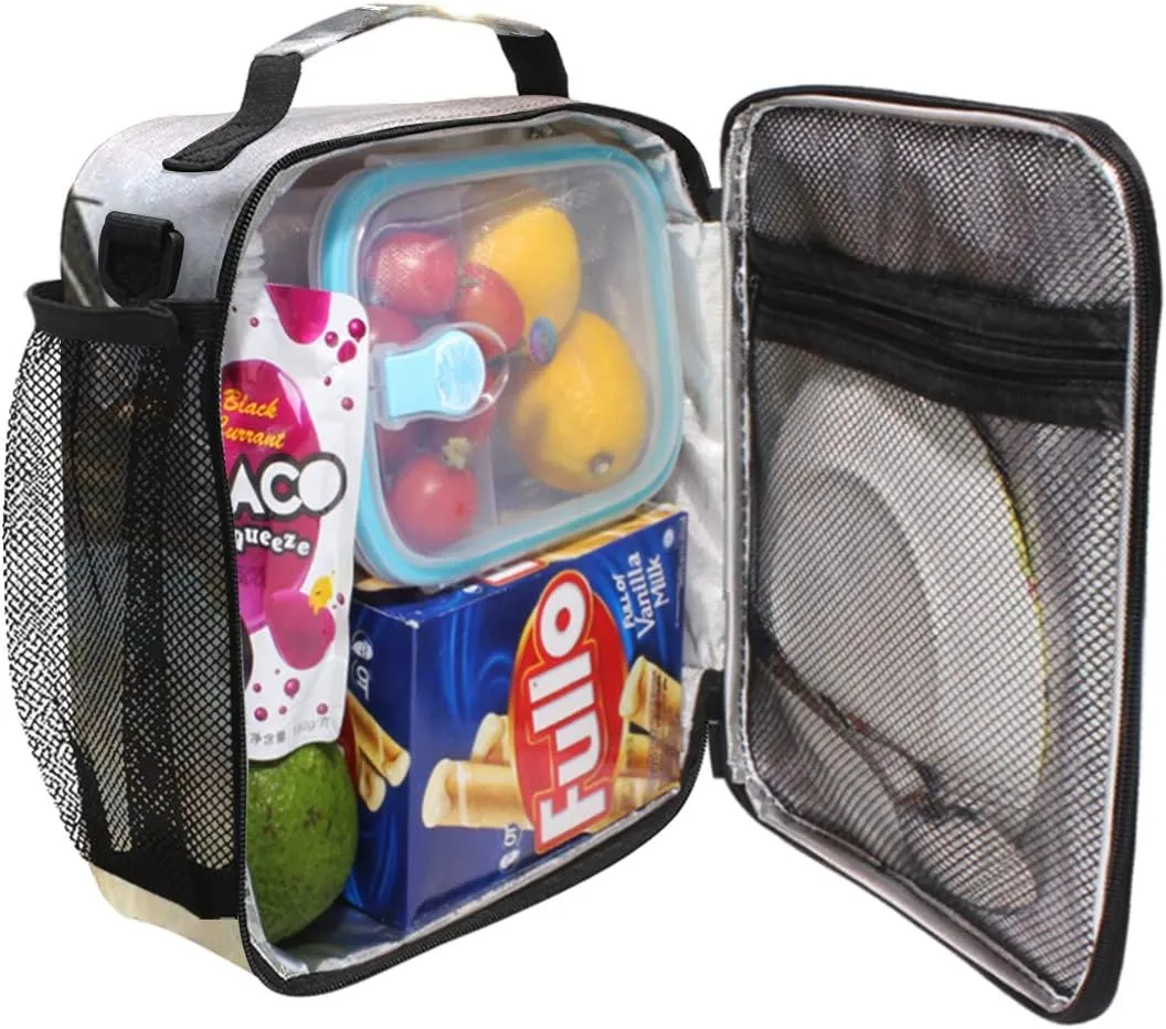AUUXVA Lunch Box Bag - Steam Train, Canvas, 10.5"(H)x3.5"(W)x9.5"(L), For 3-Years and Up