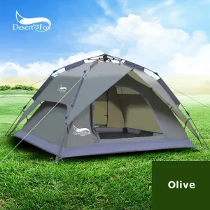 Backpacking Desert&Fox Automatic Camping 3-4 for Person Quick delivery Tent,Easy Protable Shelter,Travelling,Hiking Hassle-free Instant Setup Tent Sun