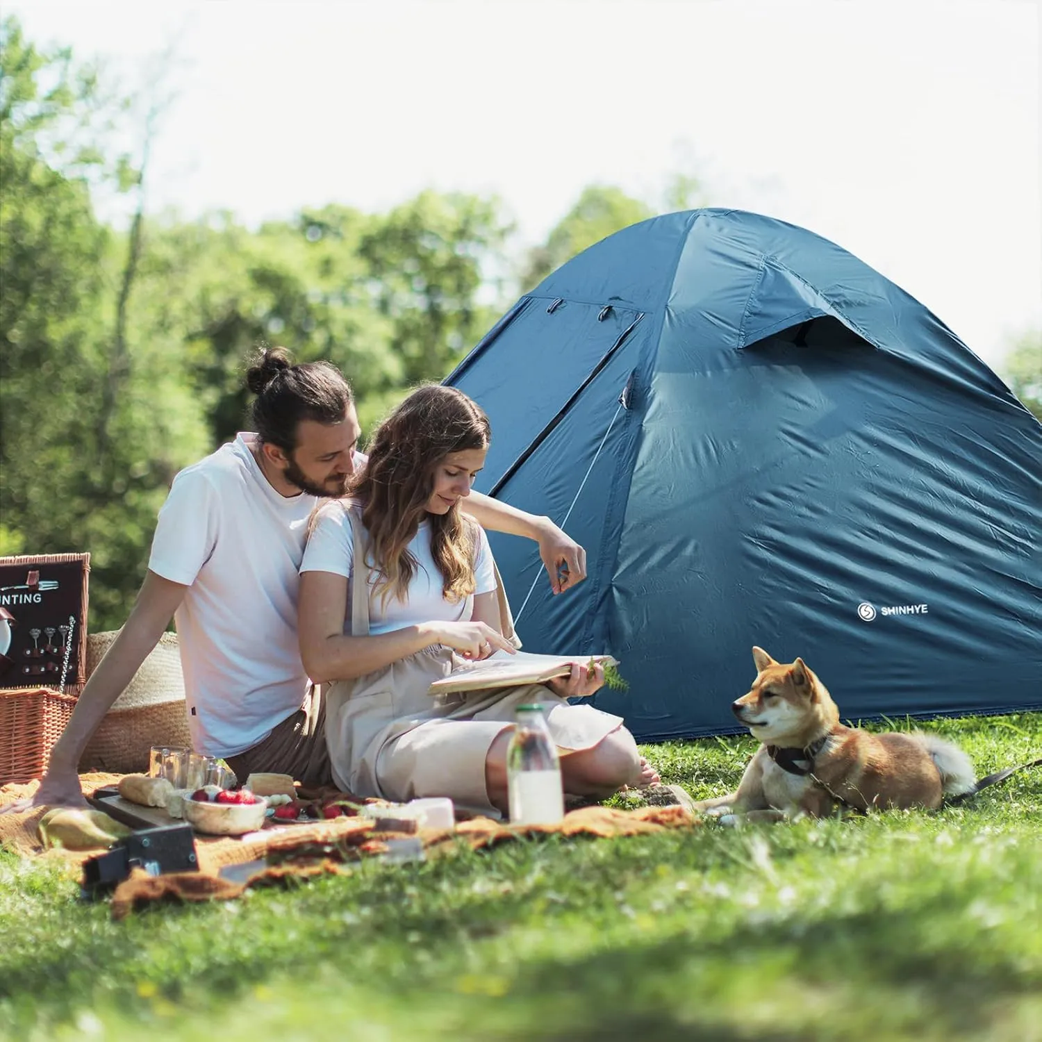 Backpacking Tent for Camping 2/3/4 Person Hiking Ultralight Tent for Waterproof Windproof Outdoor Tents Easy Setup Two Doors Double Layer Lightweight Instant Tents