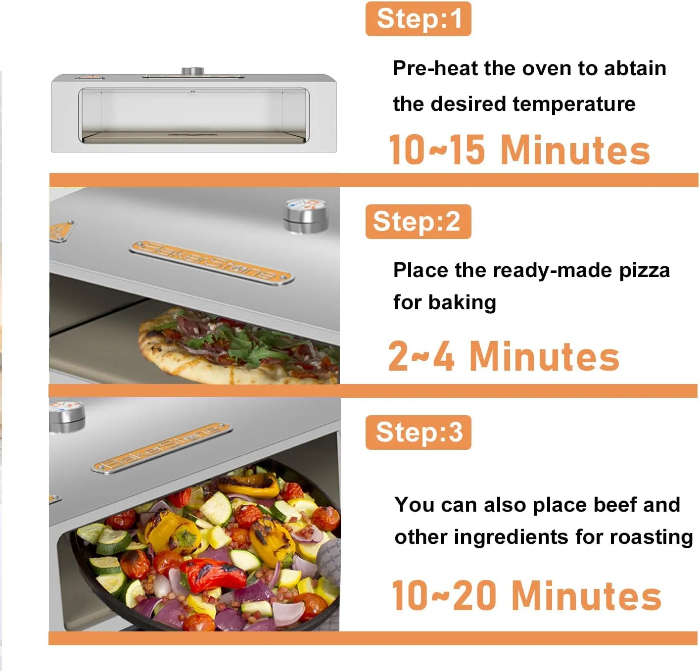 BakerStone Pizza Oven Box Kit With Pizza Stone, Stainless Steel Outdoor Pizza Oven For Gas Grill, B-ADXXX-2