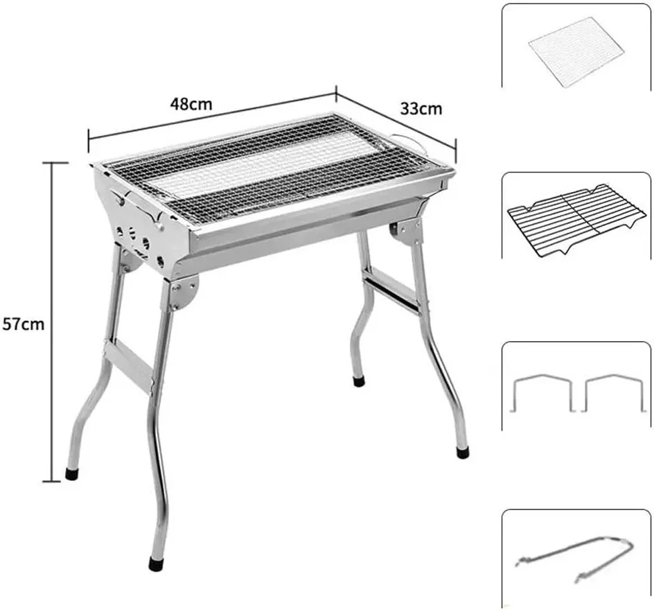 Barbecue Equipment, Outdoor Camping Barbecue Stove Detachable And Foldable Charcoal Grill Rack