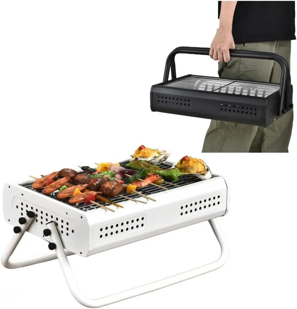 Barbecue Skewers Outdoor Barbecue Grills Camping Foldable Portable Barbecue Grills(Color:E)