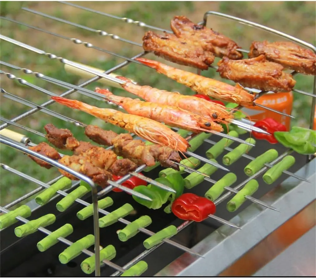 Barbecue Stove Stainless Steel Commercial Smokeless Barbecue Stove Camping Outdoor Barbecue Rack