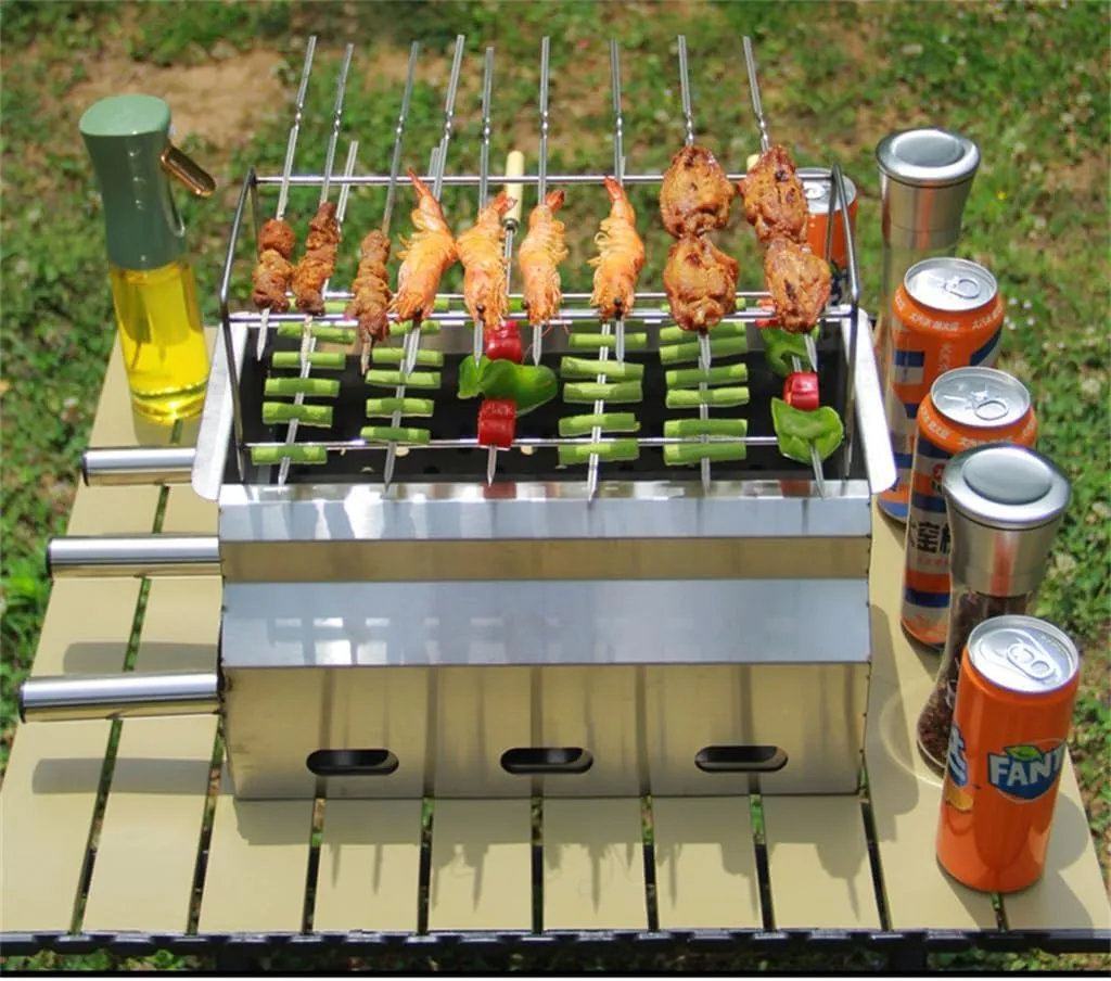 Barbecue Stove Stainless Steel Commercial Smokeless Barbecue Stove Camping Outdoor Barbecue Rack