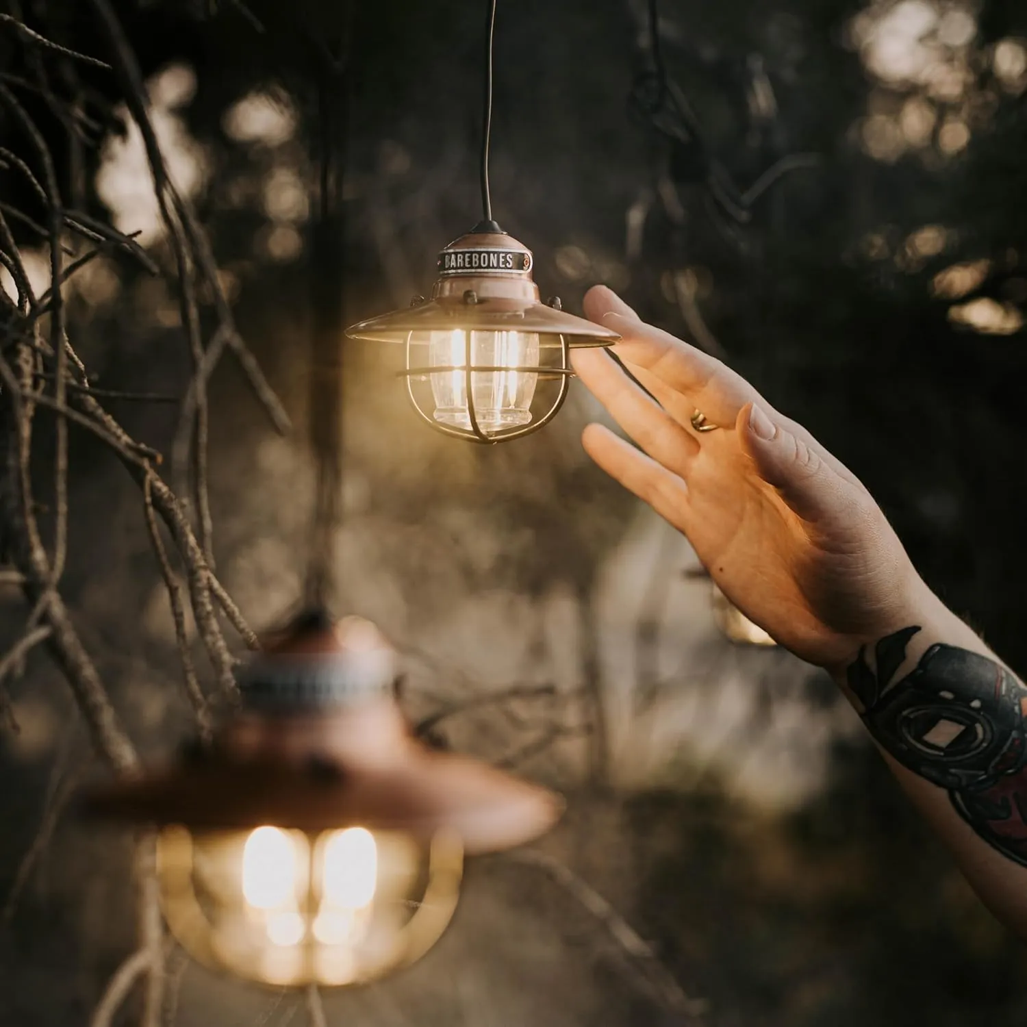Barebones Edison Pendant String Lights - Copper, 3 Edison-Style LED Bulbs with 10-Foot Cord, Energy-Efficient Outdoor Lanterns for Patio, Garden, or Indoor Decor