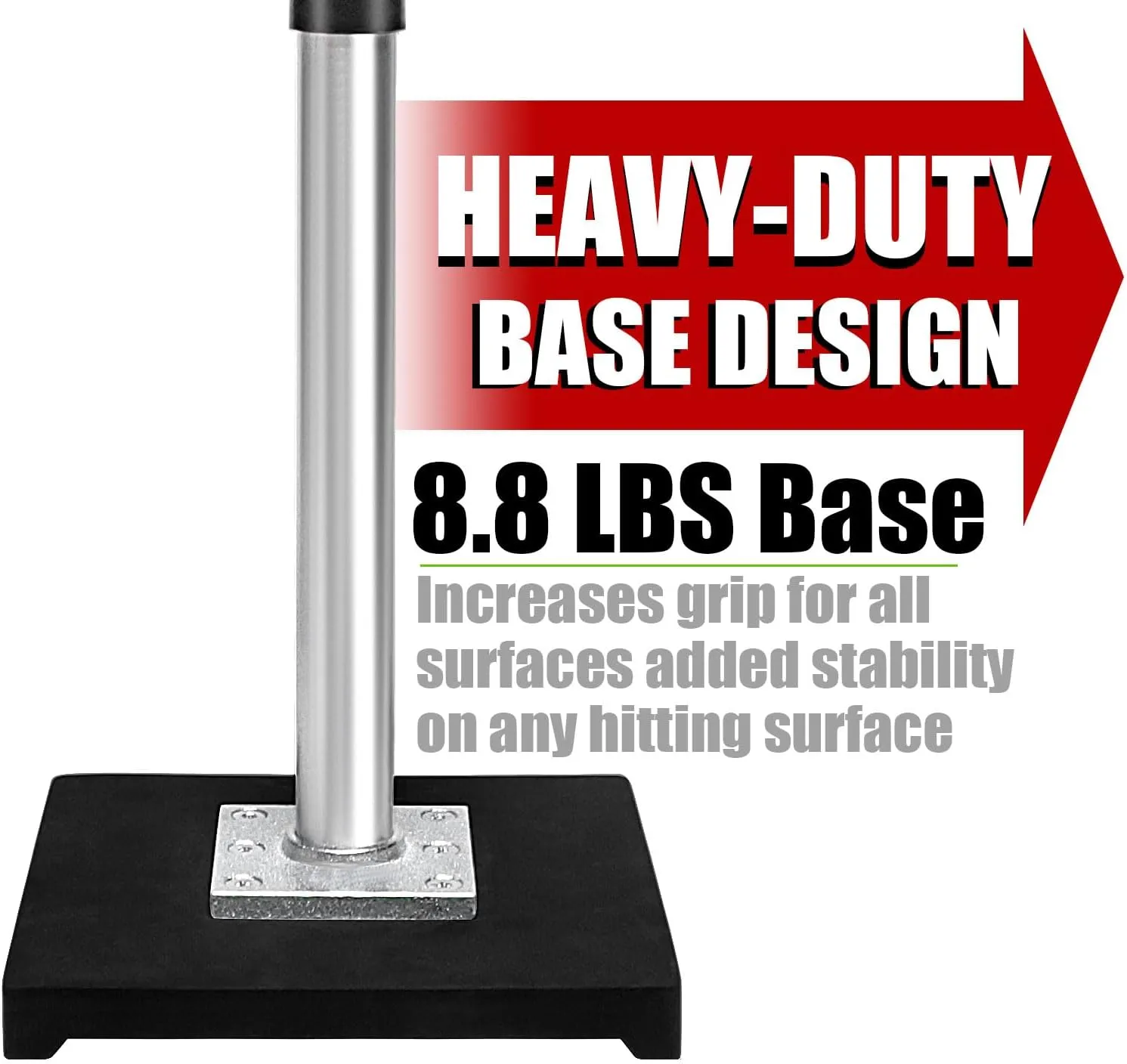 Baseball/Softball Batting Tee-(24"-47") Height Adjustable Premium Portable Baseball Tee with 2 Ultra- Flexible Rubber Tops and Heavy Duty Base for Teens/Adults