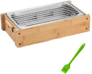 BBQ Grill Outdoor Outdoor Indoor Barbecue Charcoal Grill Portable Bamboo ox Charcoal BBQ Grills Commercial Barbecue Kebab Stove Heating Oven Household Comm(036 4)