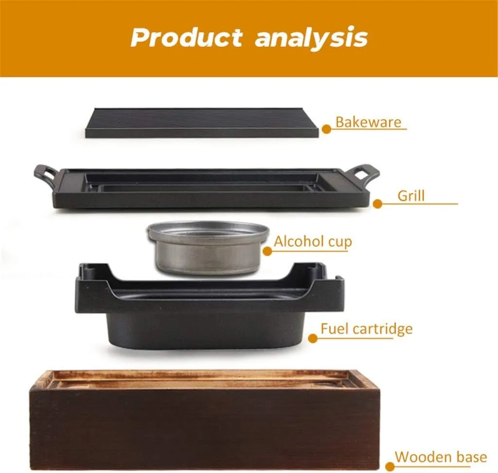 BBQ Grill Outdoor Portable BBQ Grill Korean Japanese Barbecue Grill Charcoal BBQ Oven Household Non-stick Cooking Tools (Size : 32 * 21 * 10.4cm) (Black 32 * 21 * 10.4cm)