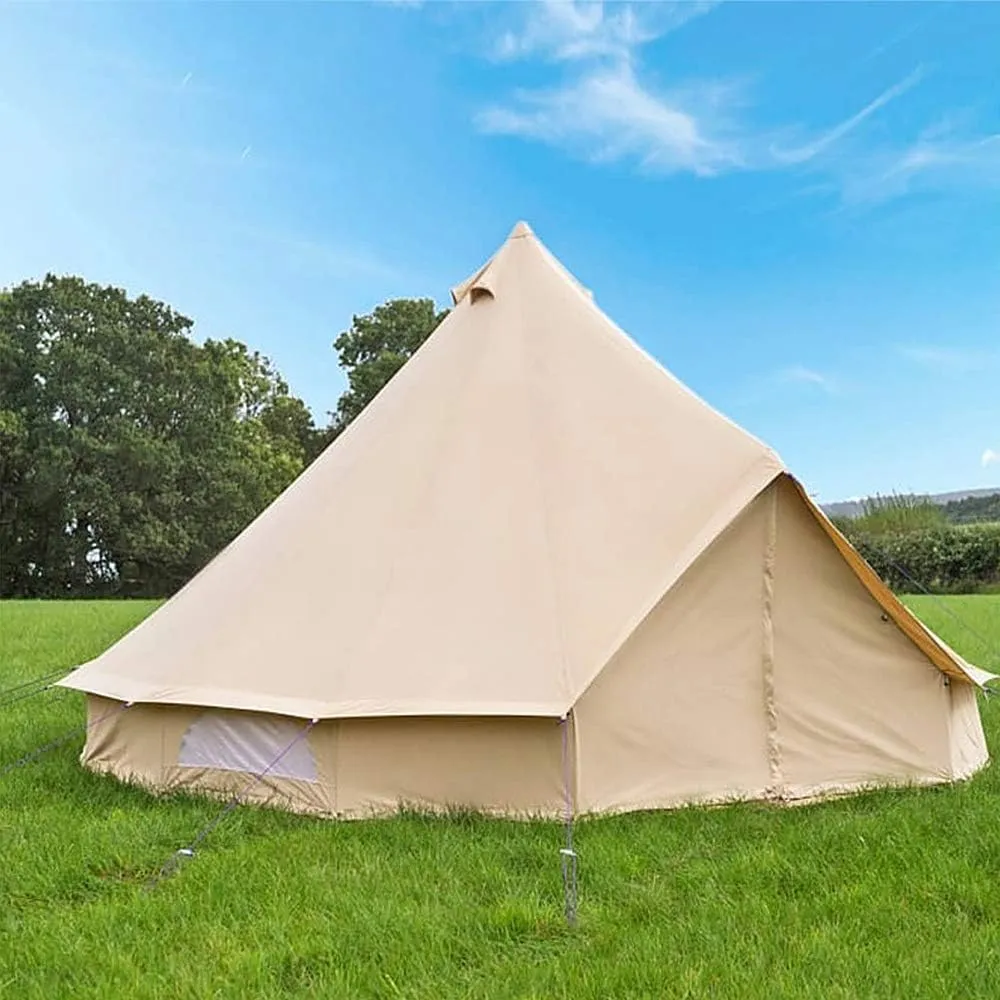 Bell Tent Canvas Mongolian Yurt Tent Double Layers Teepee Tent Outdoor Camping Family Tent Pyramids Indian Tent 4-Season