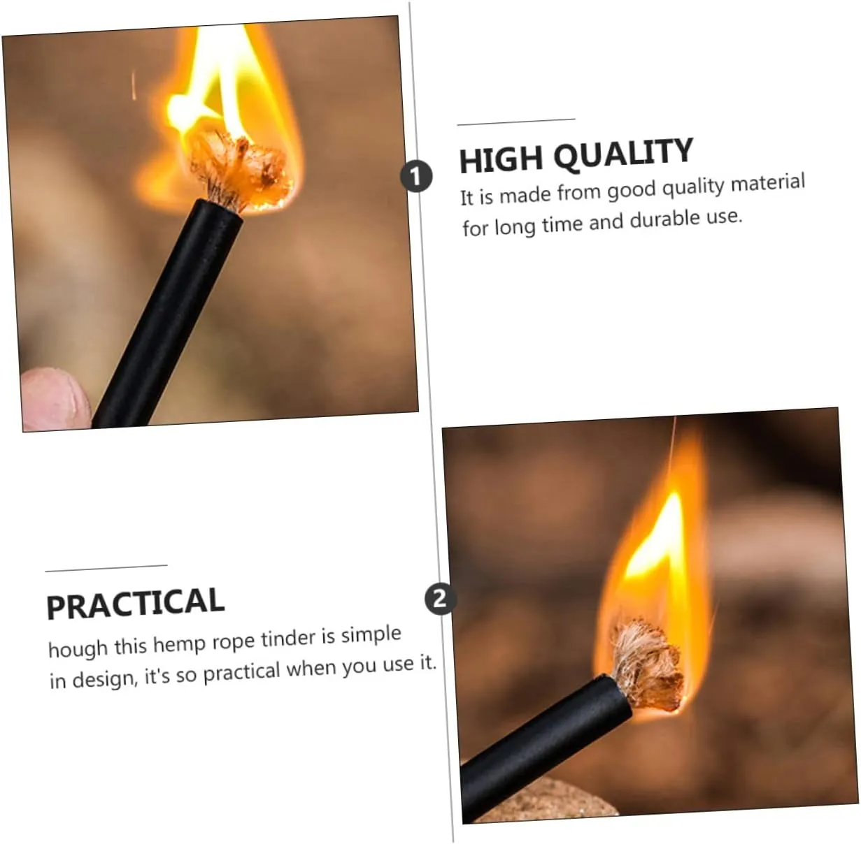 BESPORTBLE Camping Ropes Fire Starter Accessory Blaze Bellows Tube Sleeve Survival Wick Rope Survival Wick Flame
