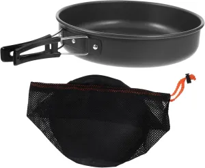 BESPORTBLE Portable Pure Titanium Camping Frying Pan Nonstick Skillet Mesh Bag for Outdoor Cooking Easy Clean Sturdy for Picnic