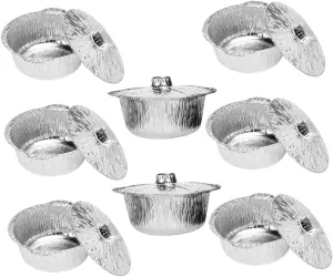 BESPORTBLE Reusable Aluminum Foil Pots Lids Large Size for Cooking Camping Baking Bbq Heat-resistant Dishwasher-