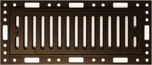 Best 4" x 12" Flush Mount Floor Vent with Linear Slots, Metal Register Vent Cover for Home Floor, Powder Coated Aluminum Air Vent Cover, 2 Part Frame & Insert, Brown, BA-FVLSBR