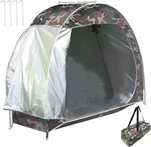 Bike Shed, Bike Tent, UV-Proof Waterproof Oxford Portable Storage Tent Built-in Pockets and Ventilation Windows for Outside Storage