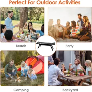 Black Charcoal Grill, BBQ Grill for Camping, Foldable Outdoor Foldable Barbecue Grill Portable Grill Camping Grill, Portable BBQ Griddle, Foldable Kabob Barbecue