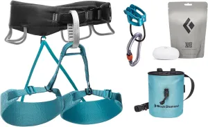 Black Diamond Womens Momentum Rock Climbing Harness - Complete ATC-XP Package