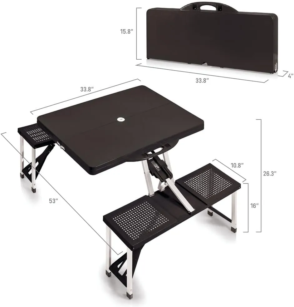 Black Miami Dolphins Field Portable Picnic Table