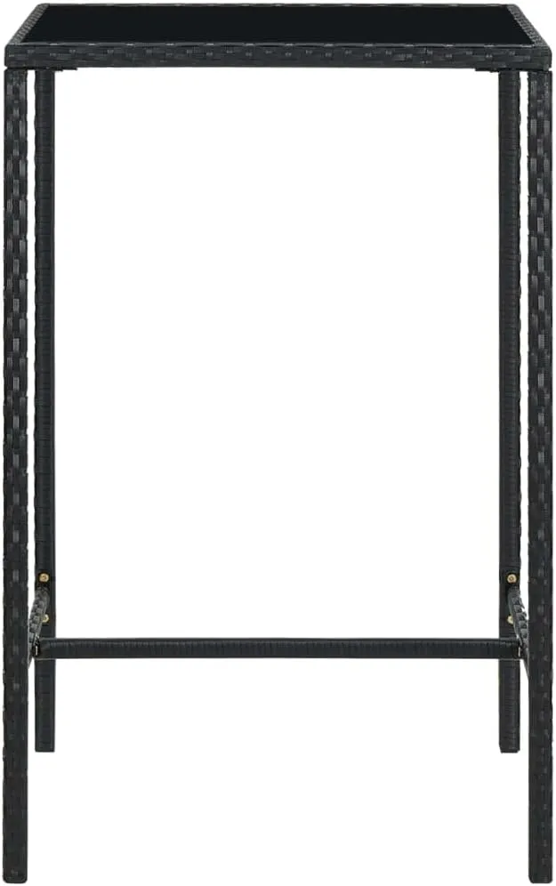 Black Outdoor Table, Powder-Coated Steel Frame, Tempered Glass Dining Camping Tables for Balcony, Portable Folding Furniture, 189 Characters