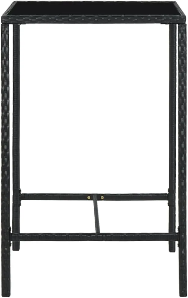 Black Outdoor Table, Powder-Coated Steel Frame, Tempered Glass Dining Camping Tables for Balcony, Portable Folding Furniture, 189 Characters