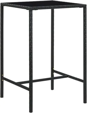 Black Outdoor Table, Powder-Coated Steel Frame, Tempered Glass Dining Camping Tables for Balcony, Portable Folding Furniture, 189 Characters