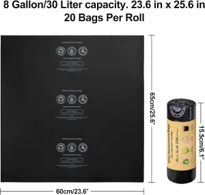 BLIKA 40 Count Toilet Replacement Bags, 8 Gallon, 30 Liter, Heavy Duty 1 Mil, Compost Bags 8 Gallon, Camping Toilet Bags for Portable Toilet, Car Travel, Camping, Long Trips