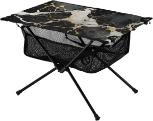 Bolaz Outdoor Folding Portable Picnic Camping Table-Black Marble2,Storage Mesh for Camping Gear Accessories, Hiking, Mountaineering, Outdoor Travel