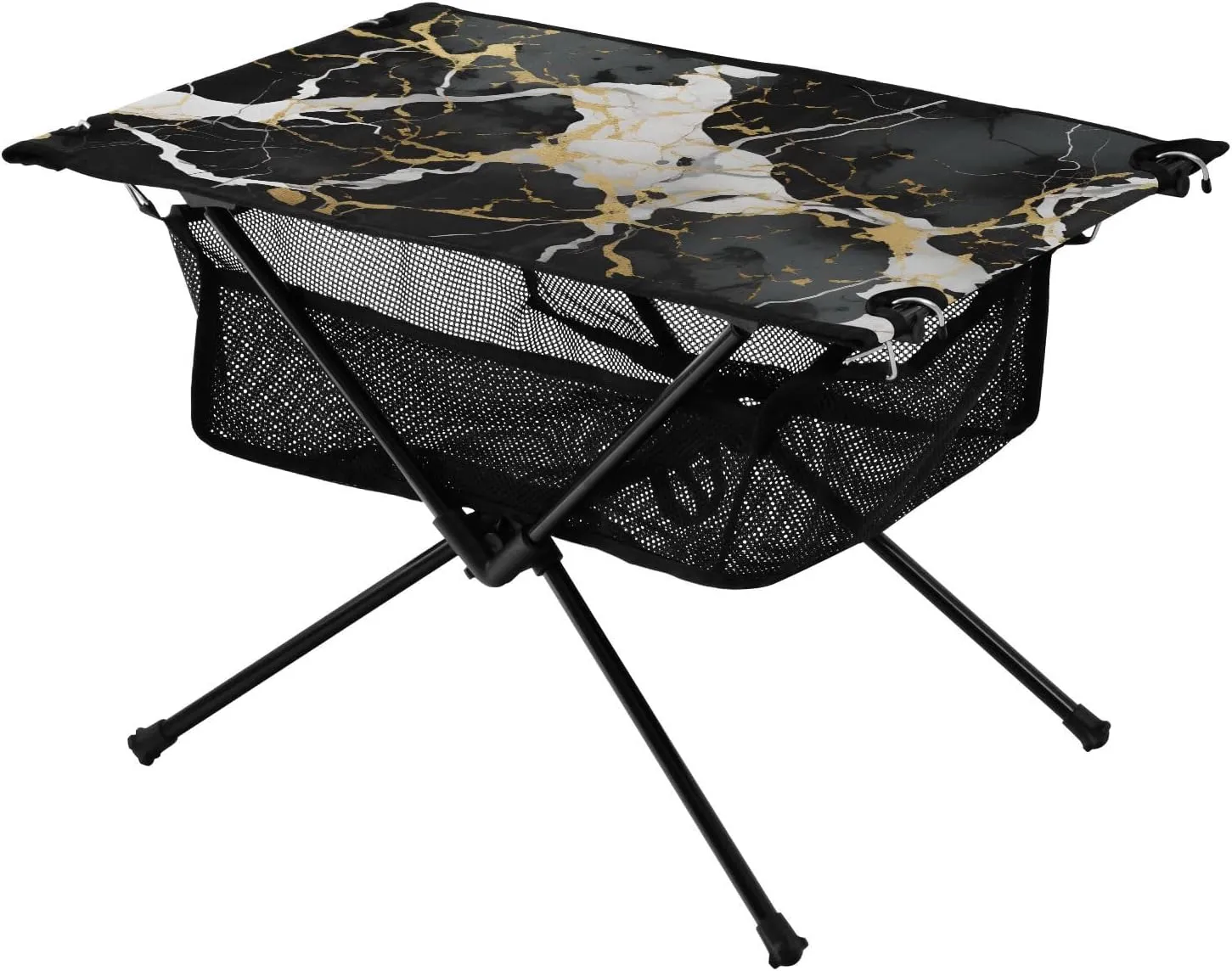 Bolaz Outdoor Folding Portable Picnic Camping Table-Black Marble2,Storage Mesh for Camping Gear Accessories, Hiking, Mountaineering, Outdoor Travel