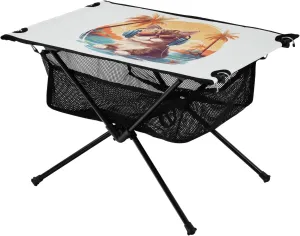 Bolaz Outdoor Folding Portable Picnic Camping Table-Funny Cat Pattern,Storage Mesh for Camping Gear Accessories, Hiking, Mountaineering, Outdoor Travel